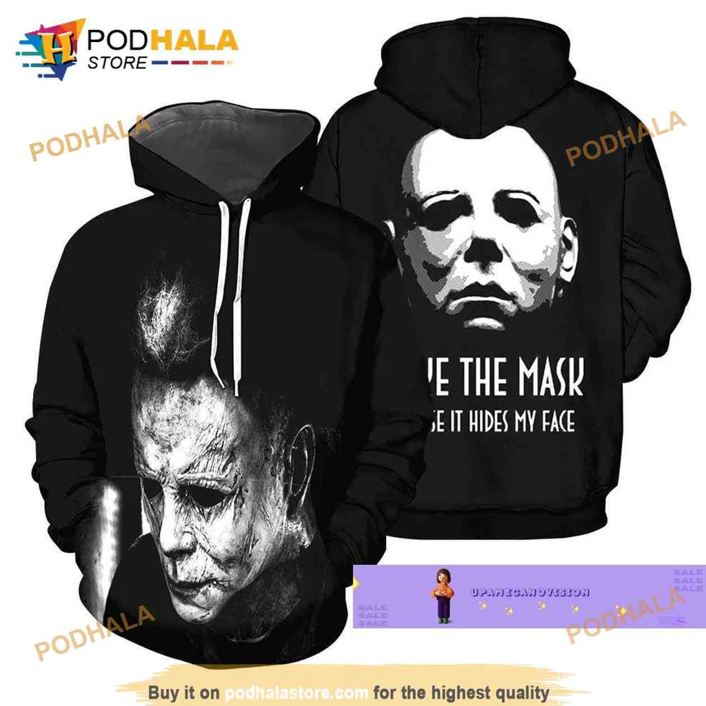 Spooky Michael Myers 3d Hoodie Featuring Eerie Mask Design