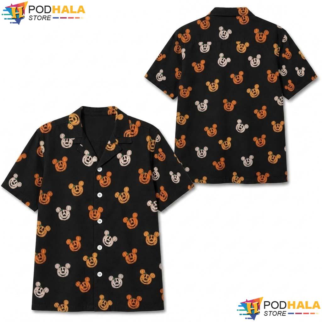 Spooky Mickey Halloween Hawaiian Shirt Mouse Ears Jack O Lantern Aloha