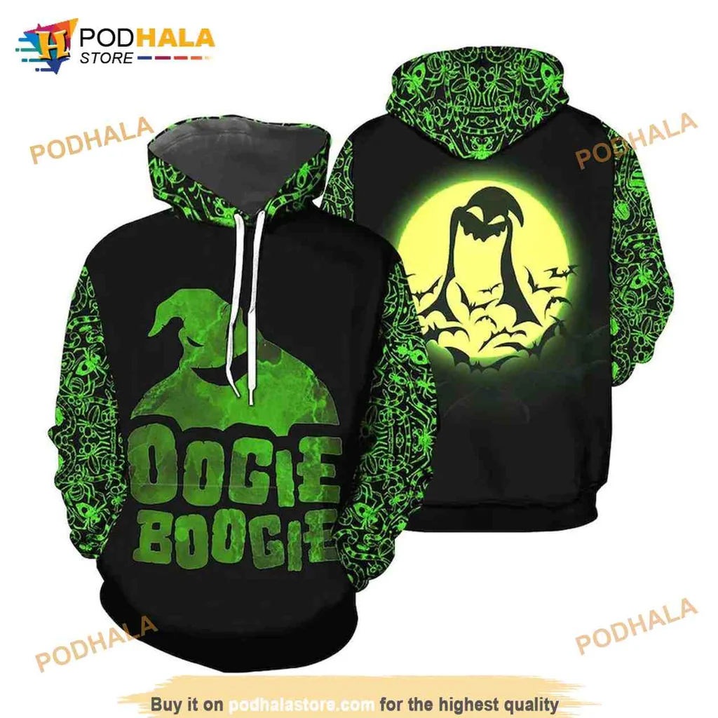 Spooky Oogie Boogie 3d Hoodie With Vibrant Design And Moon Silhouette