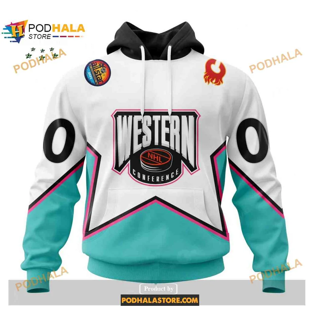 Sporty Calgary Flames AOP Hoodie With Bold Western Conference Design Sporty Calgary Flames AOP Hoodie With Bold Western Conference Design