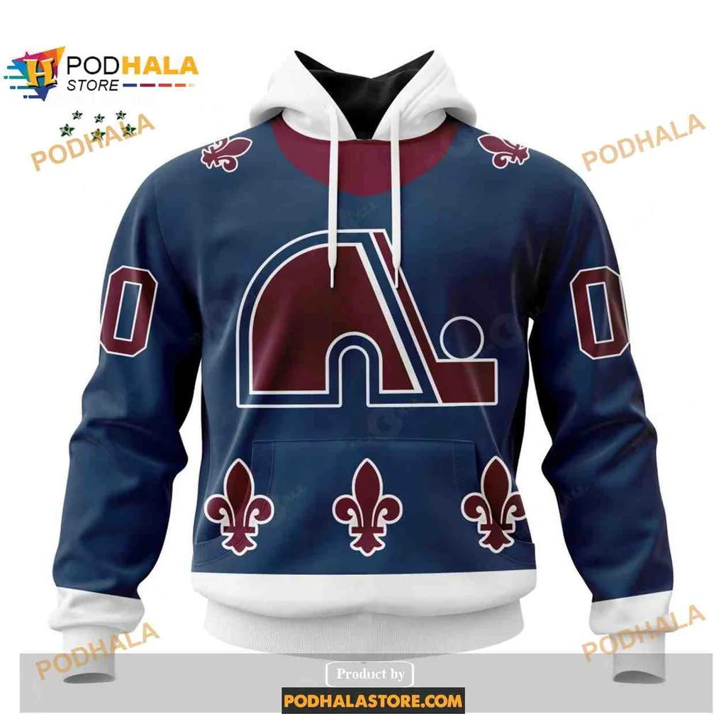 Sporty Colorado Avalanche 3d Hoodie Featuring Bold Logo And Fleur De Lis Design