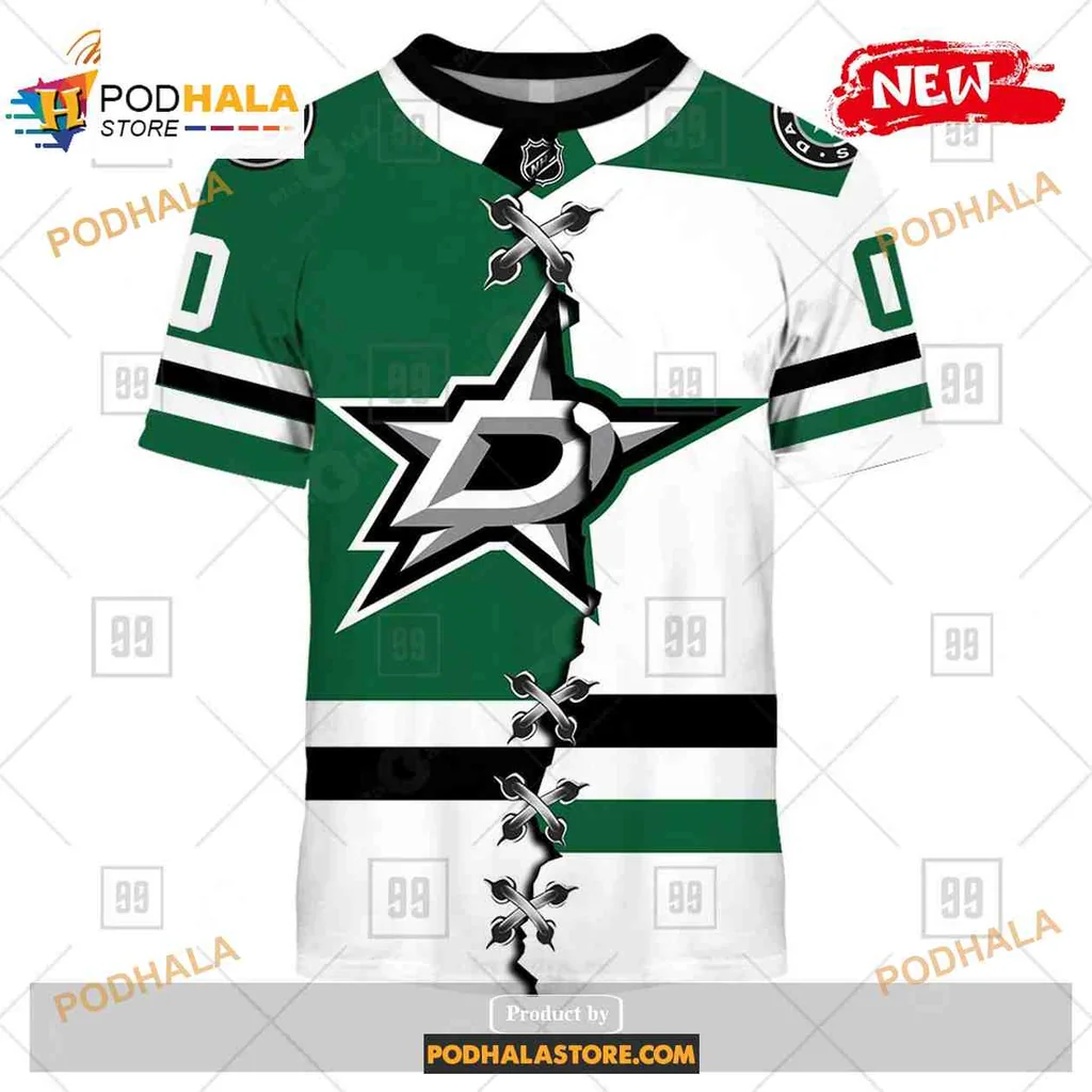 Sporty Dallas Stars All Over Print Hoodie With Bold Star Emblem And Stripes Sporty Dallas Stars All Over Print Hoodie With Bold Star Emblem And Stripes
