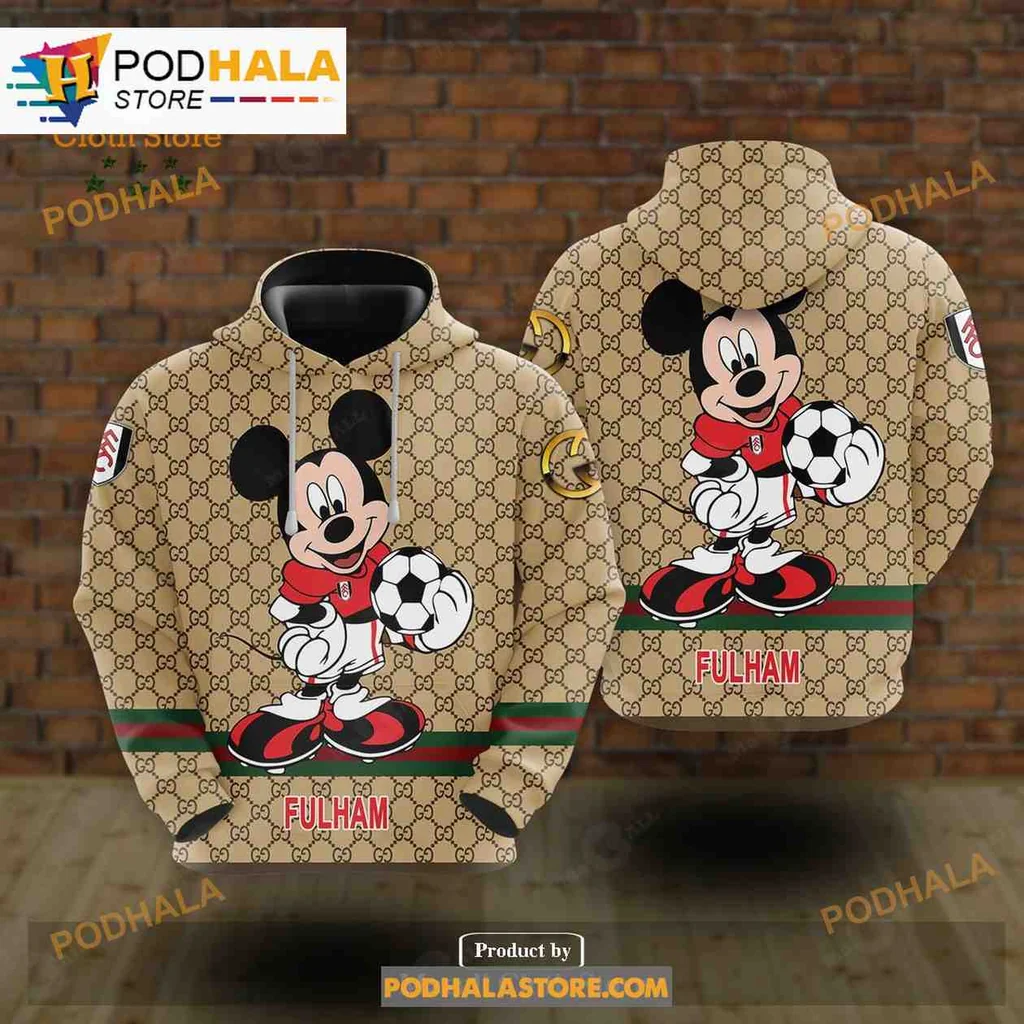 Sporty Gucci Mickey 3d Hoodie With Soccer Ball Graphic