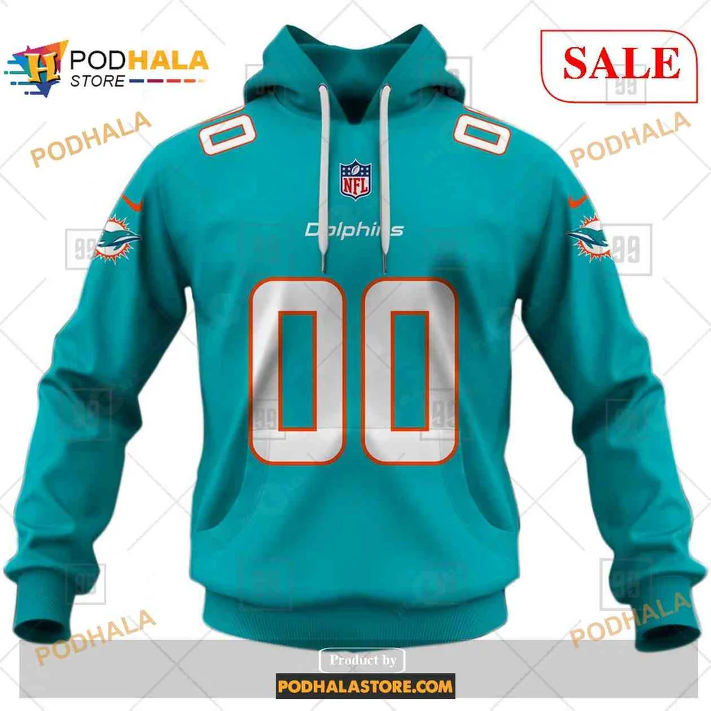 Sporty Miami Dolphins 3d Hoodie With Customizable Number And Bold Team Colors