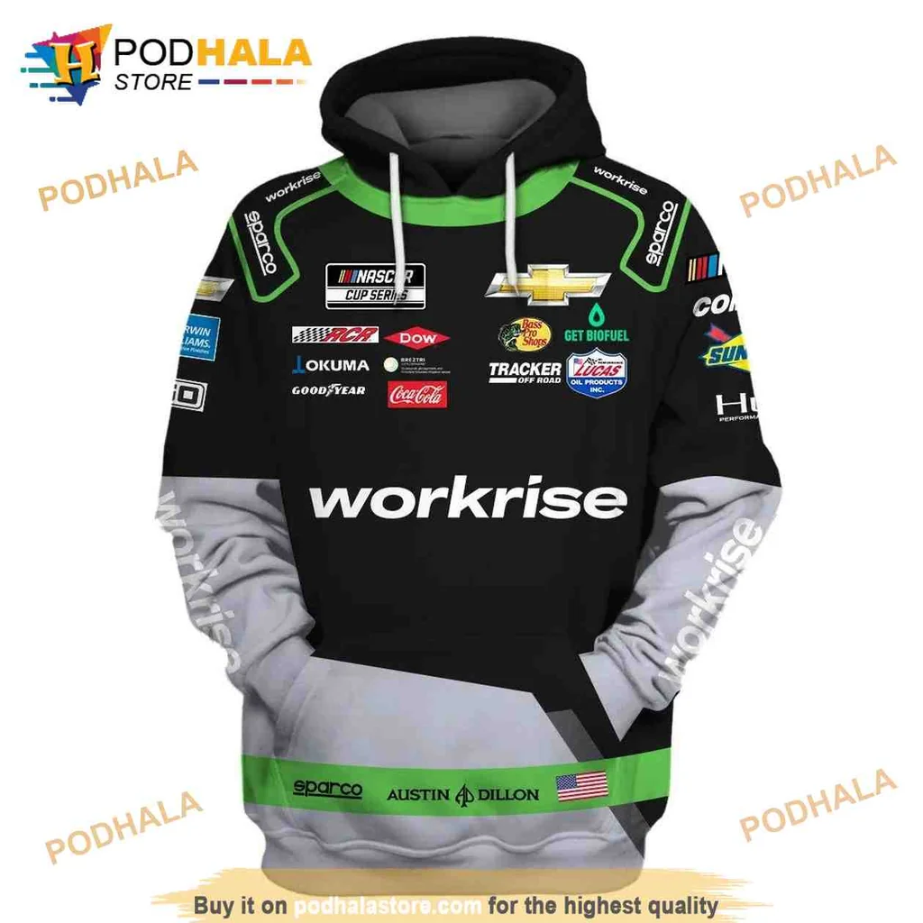 Sporty Nascar Racing Fan 3d Hoodie With Chevrolet And Goodyear Logos