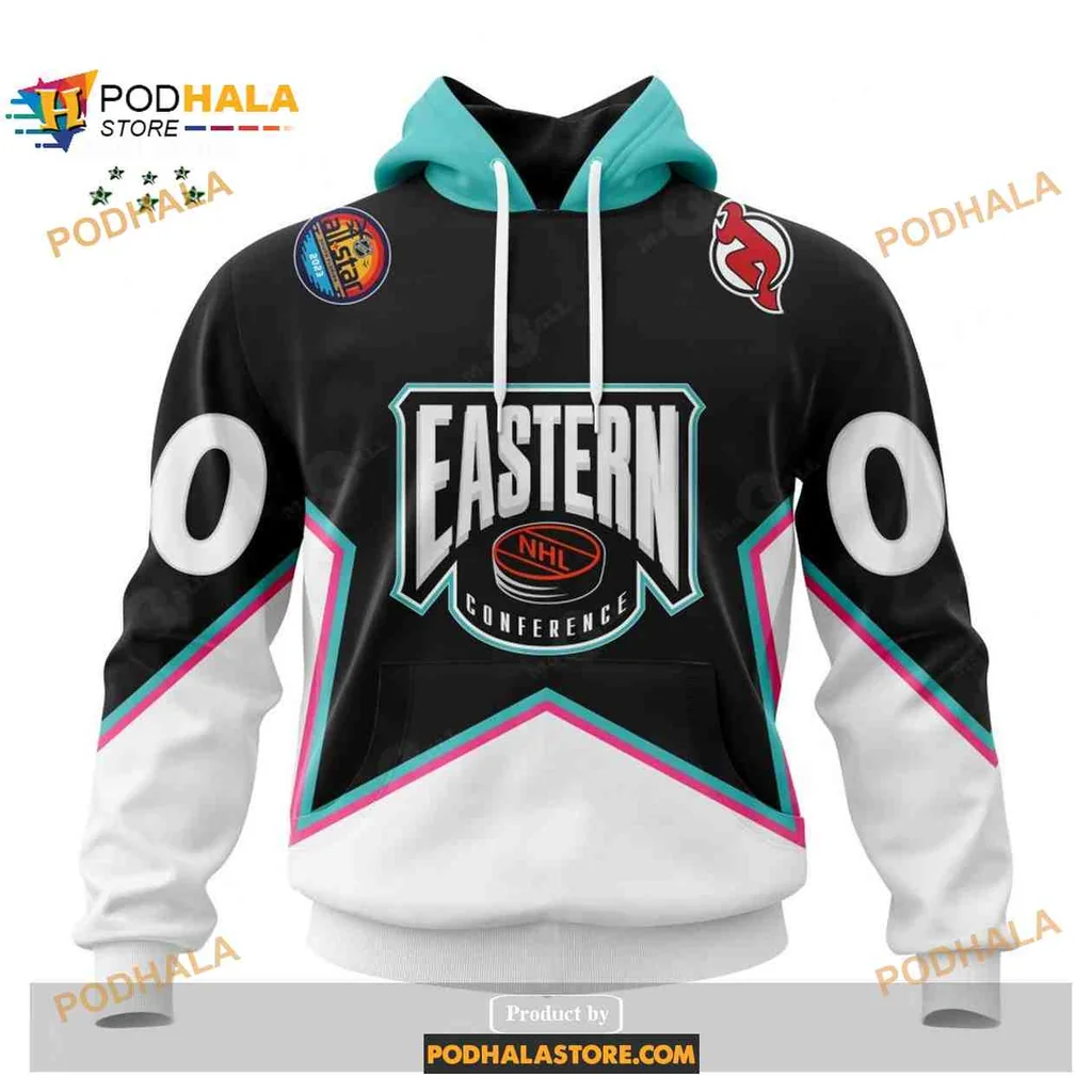 Sporty New Jersey Devils 3d Hoodie Featuring Eastern Conference Design