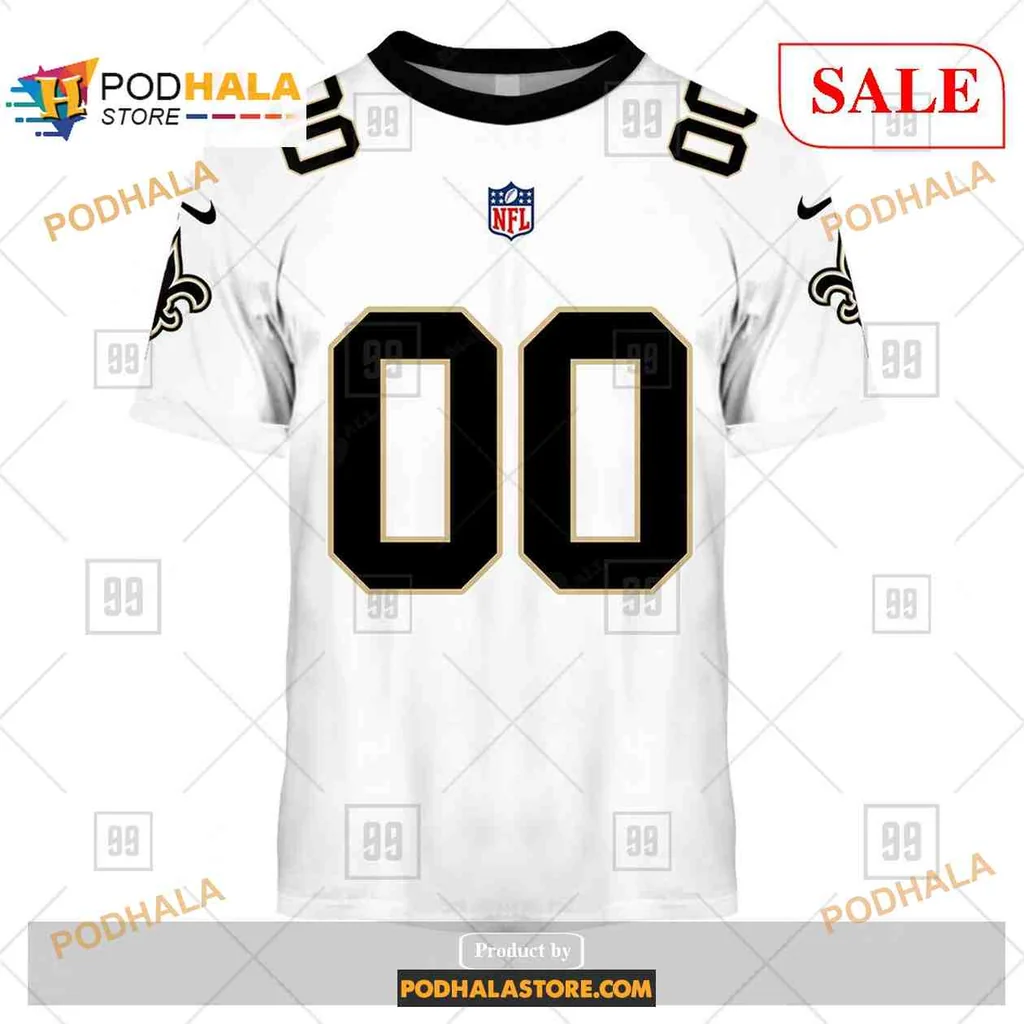 Sporty New Orleans Saints All Over Print Hoodie With Team Logo And Number Sporty New Orleans Saints All Over Print Hoodie With Team Logo And Number