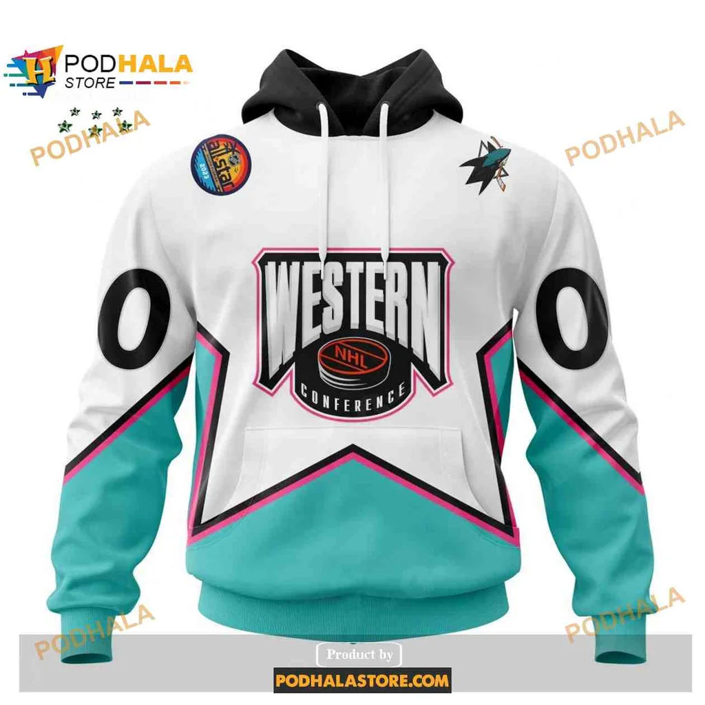 Sporty San Jose Sharks 3d Hoodie With Western Conference Design