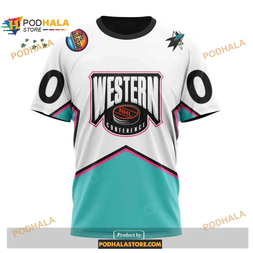 Sporty San Jose Sharks AOP Hoodie With Western Conference Design Sporty San Jose Sharks AOP Hoodie With Western Conference Design
