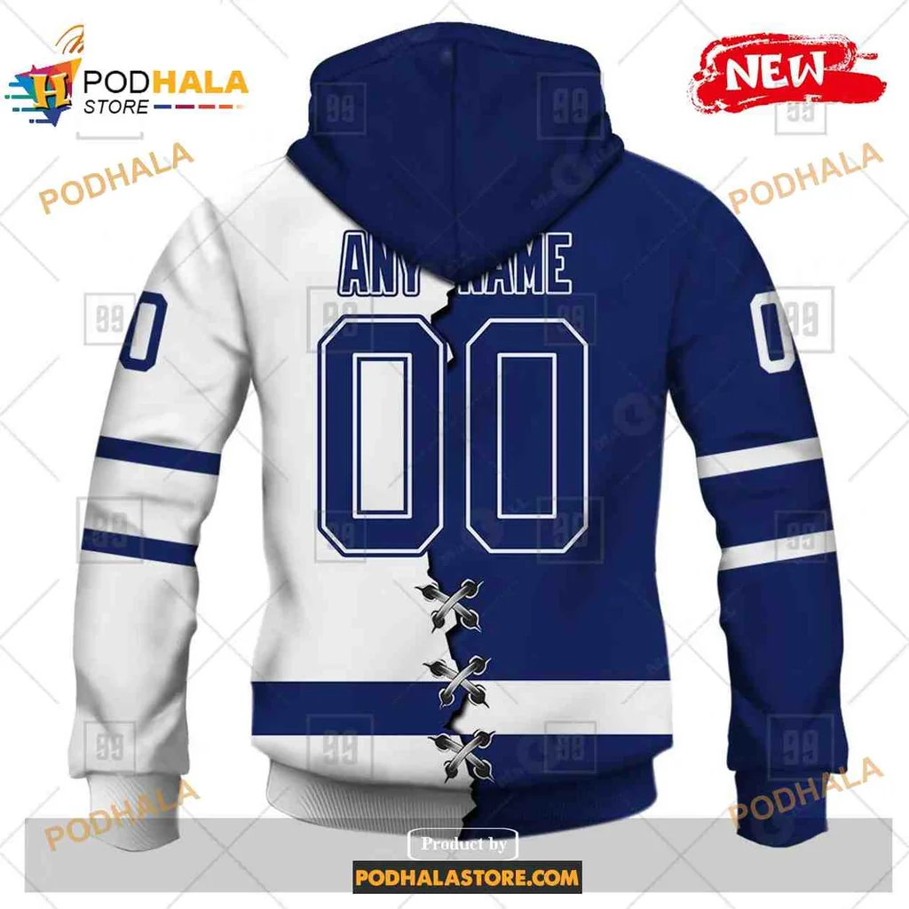 Sporty Toronto Maple Leafs AOP Hoodie With Lace Up Detail And Bold Colors Sporty Toronto Maple Leafs AOP Hoodie With Lace Up Detail And Bold Colors