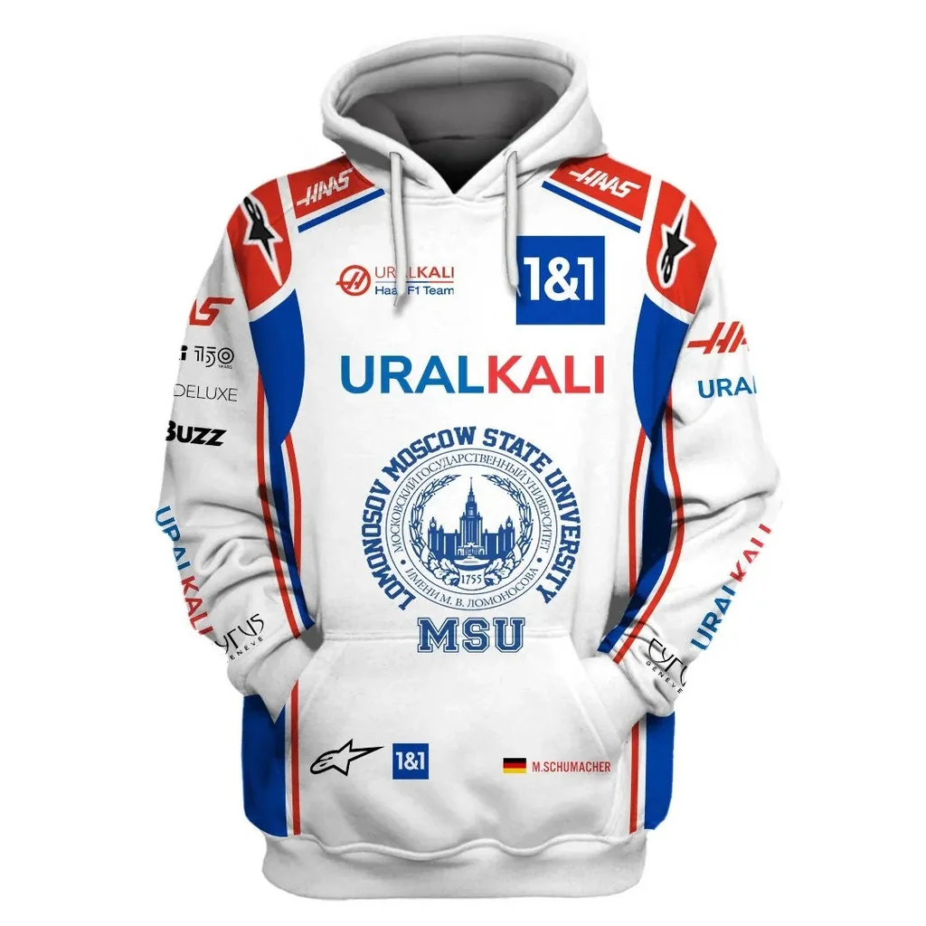 Sporty Uralkali F1 Team 3d Hoodie With Moscow State University Emblem