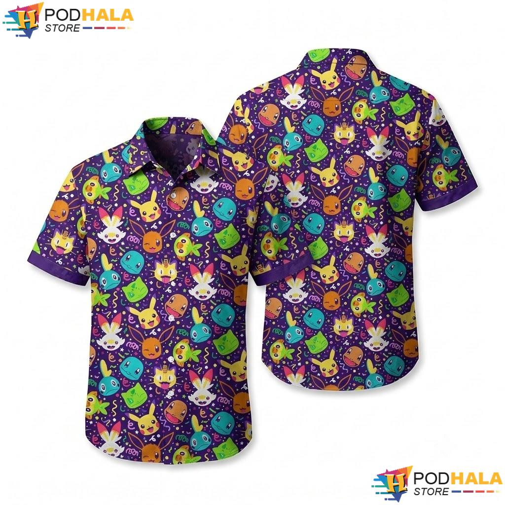 Squirtle Squad Hawaiian Shirt Cute Kawaii Pattern Anime Summer Top