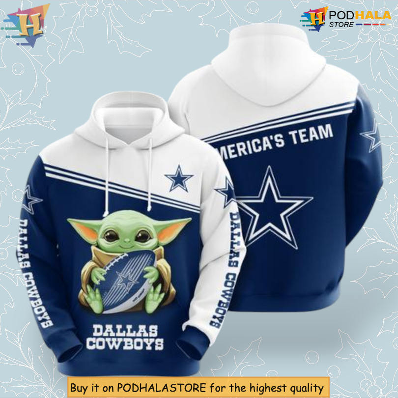 Star Wars Baby Yoda Edition Dallas Cowboys Hoodie Mens for Loyal NFL Fans