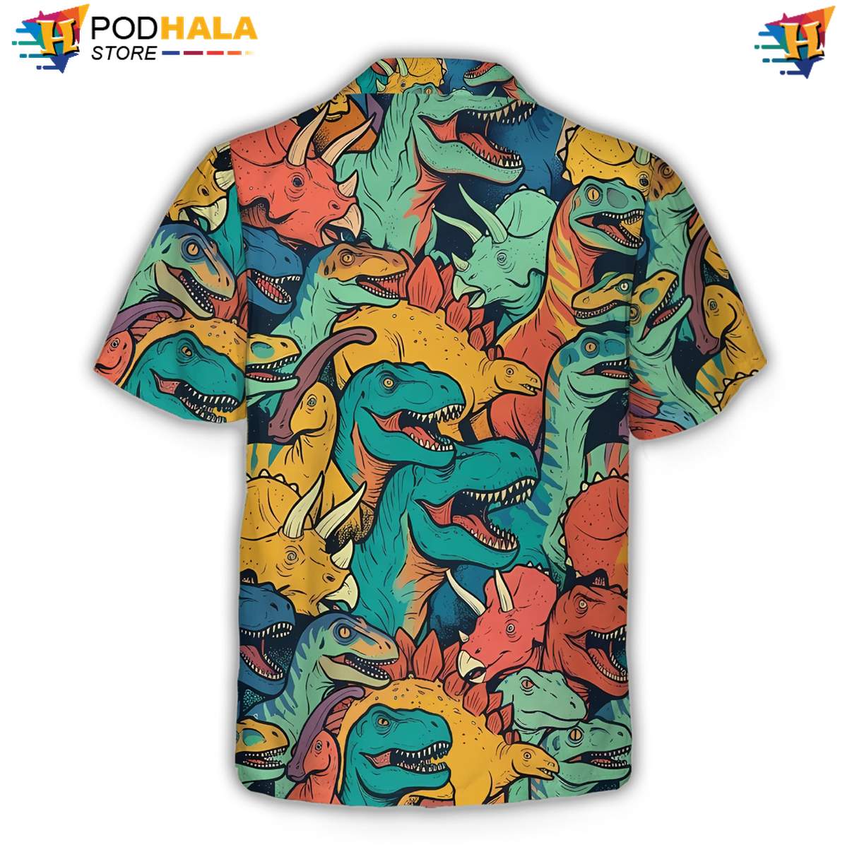 Stickbomb Dino Tropical Shirt Mens Casual Beach Button Down Summer Camp Gear Stickbomb Dino Tropical Shirt Mens Casual Beach Button Down Summer Camp Gear