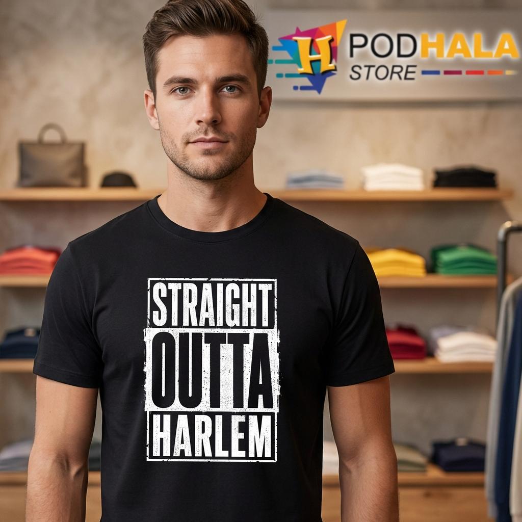 Straight Outta Harlem Shirt Funny New York City Retro Hip Hop Graphic Top Straight Outta Harlem Shirt Funny New York City Retro Hip Hop Graphic Top