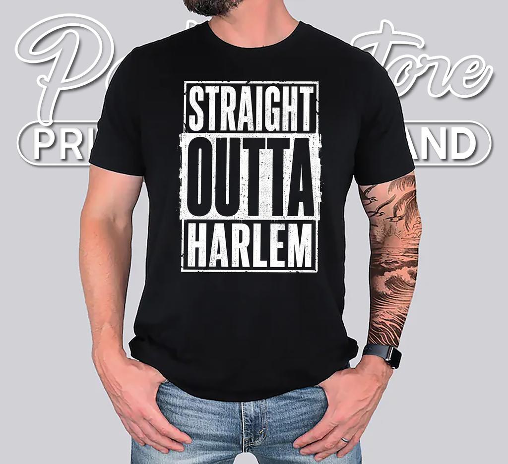 Straight Outta Harlem Tshirt Funny New York City Retro Hip Hop Graphic Top Straight Outta Harlem Tshirt Funny New York City Retro Hip Hop Graphic Top