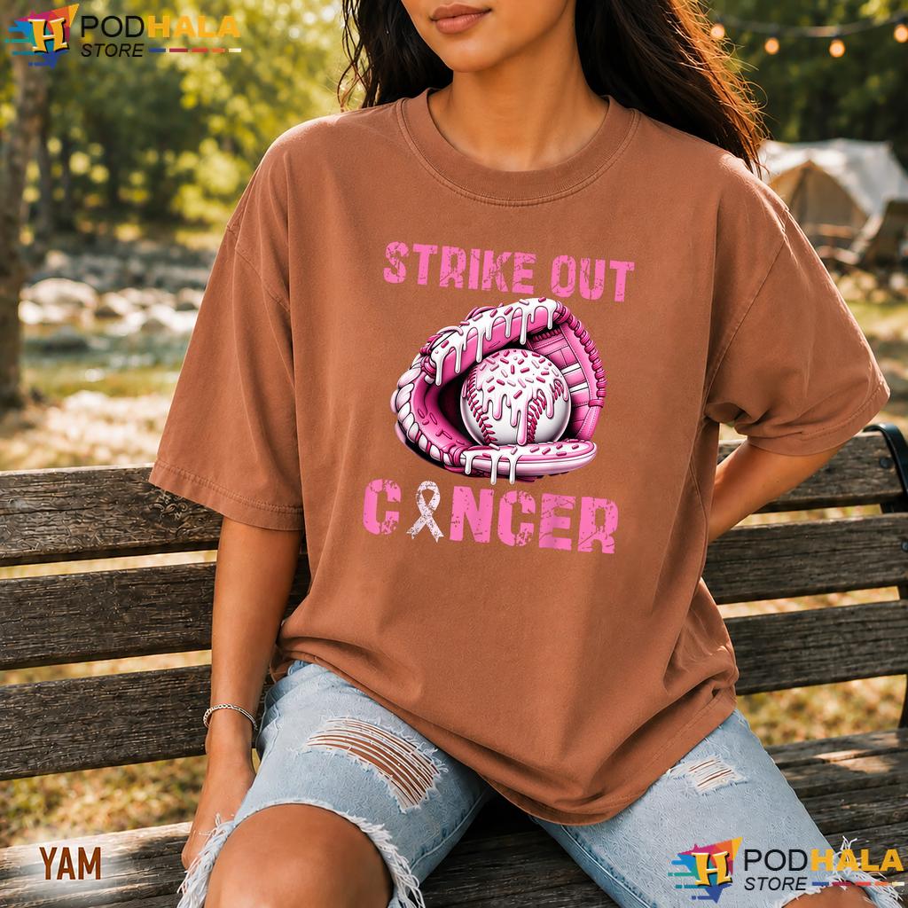 Strike Out Baseball Drip Comfort Colors Shirt Pink Ribbon Breast Cancer Strike Out Baseball Drip Comfort Colors Shirt Pink Ribbon Breast Cancer
