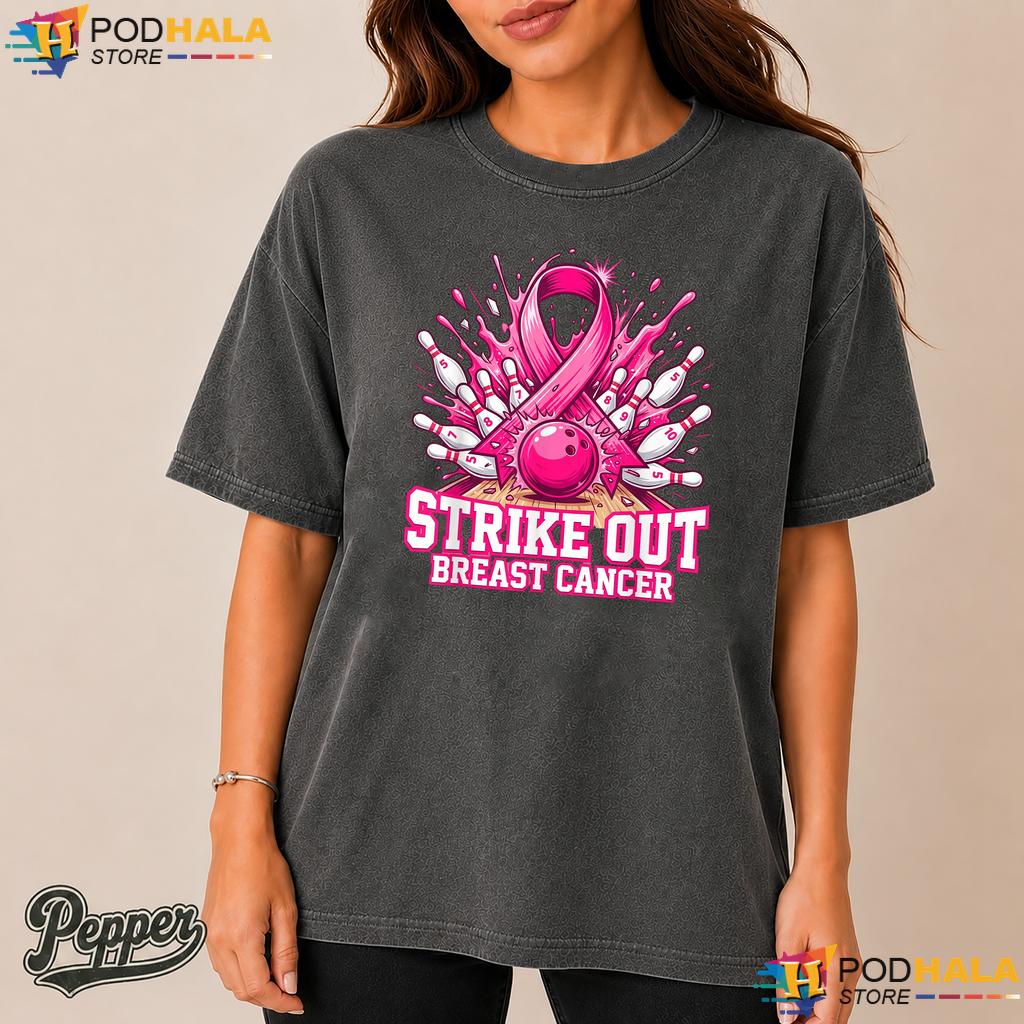 Strike Out Bowling Pink Ribbon Comfort Colors Shirt Breast Cancer Strike Out Bowling Pink Ribbon Comfort Colors Shirt Breast Cancer