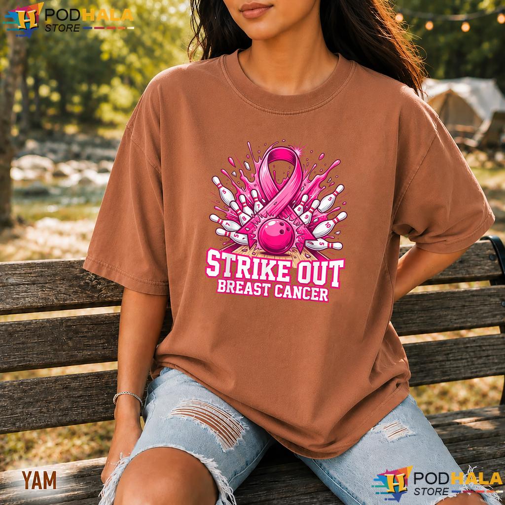 Strike Out Bowling Pink Ribbon Comfort Colors Tee Breast Cancer Strike Out Bowling Pink Ribbon Comfort Colors Tee Breast Cancer