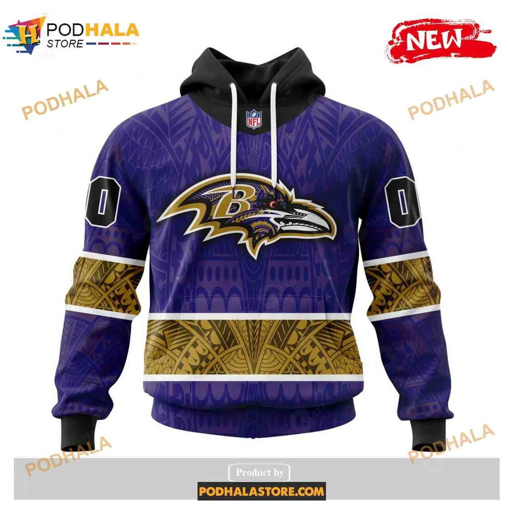 Stylish Baltimore Ravens Samoa Culture 3d Hoodie With Geometric Patterns