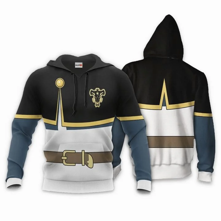 Stylish Black Clover Anime 3d Hoodie With Warrior Aesthetic And Gold Accents