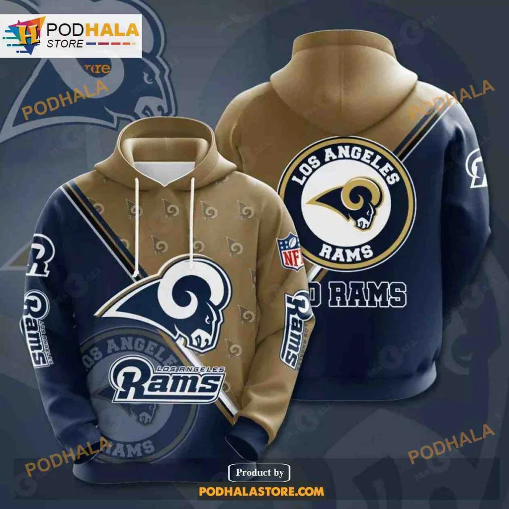 Stylish Los Angeles Rams 3d Hoodie Featuring Bold Team Logo Design