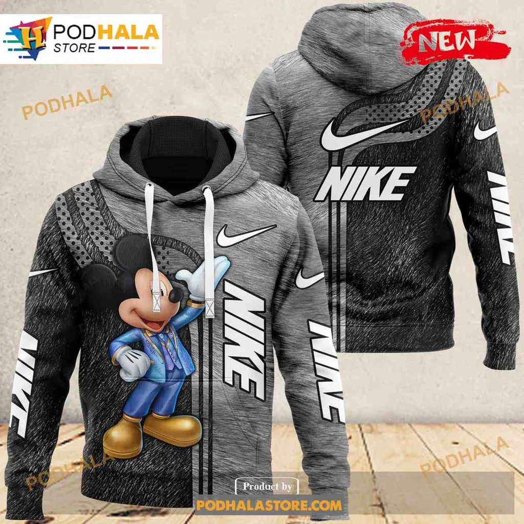 Stylish Mickey Mouse Nike 3d Hoodie With Playful Blue Suit Design