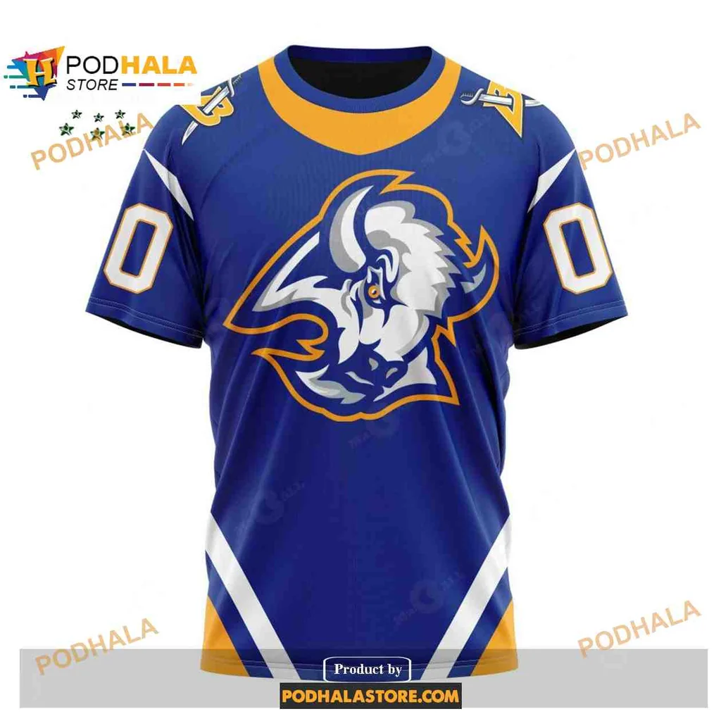 Stylized Buffalo Sabres AOP Hoodie With Bold Buffalo Head Design Stylized Buffalo Sabres AOP Hoodie With Bold Buffalo Head Design