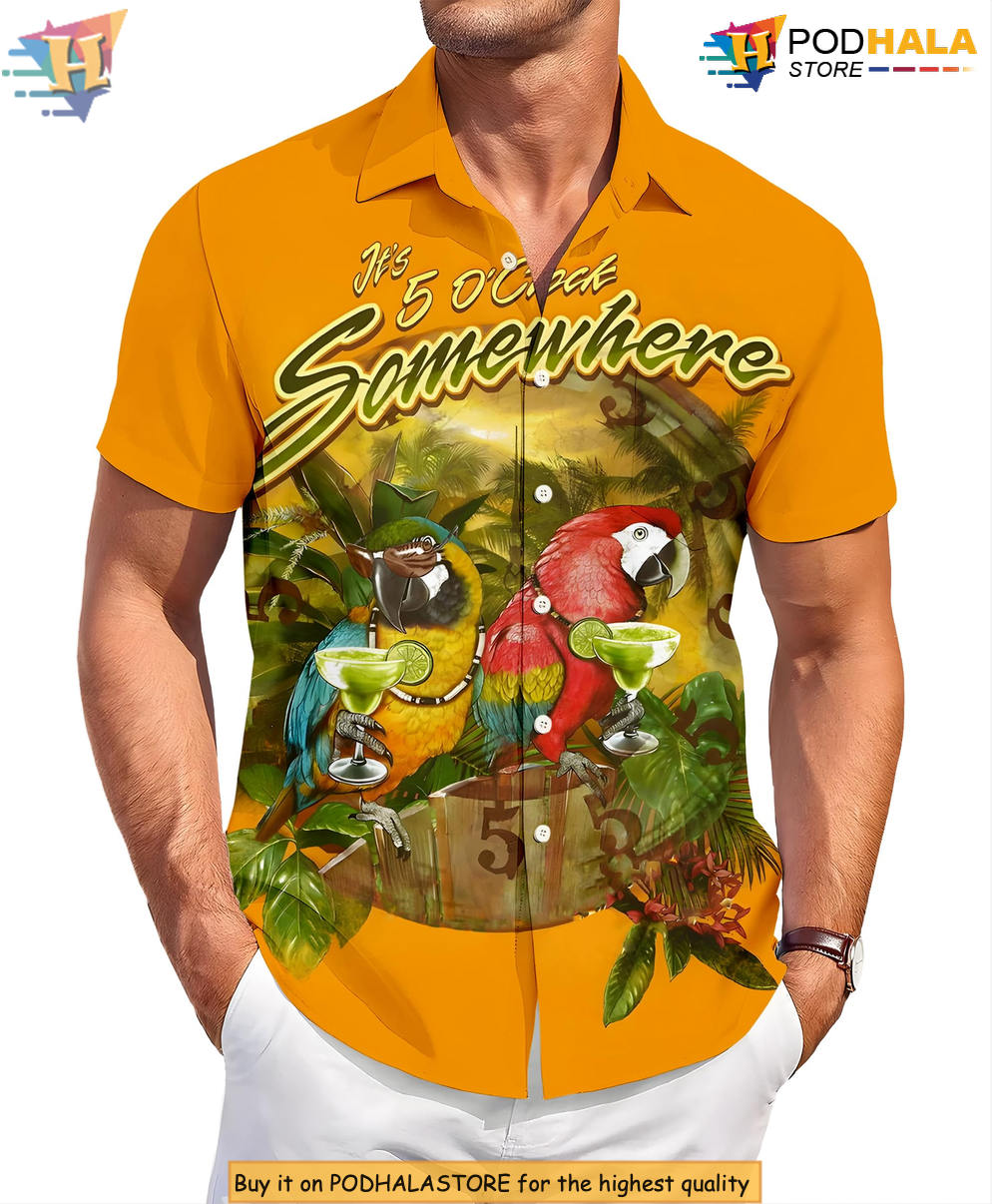 Summer Parrot Beach Hawaiian Shirt 2026 Funny Printed Casual Party Fan Gear