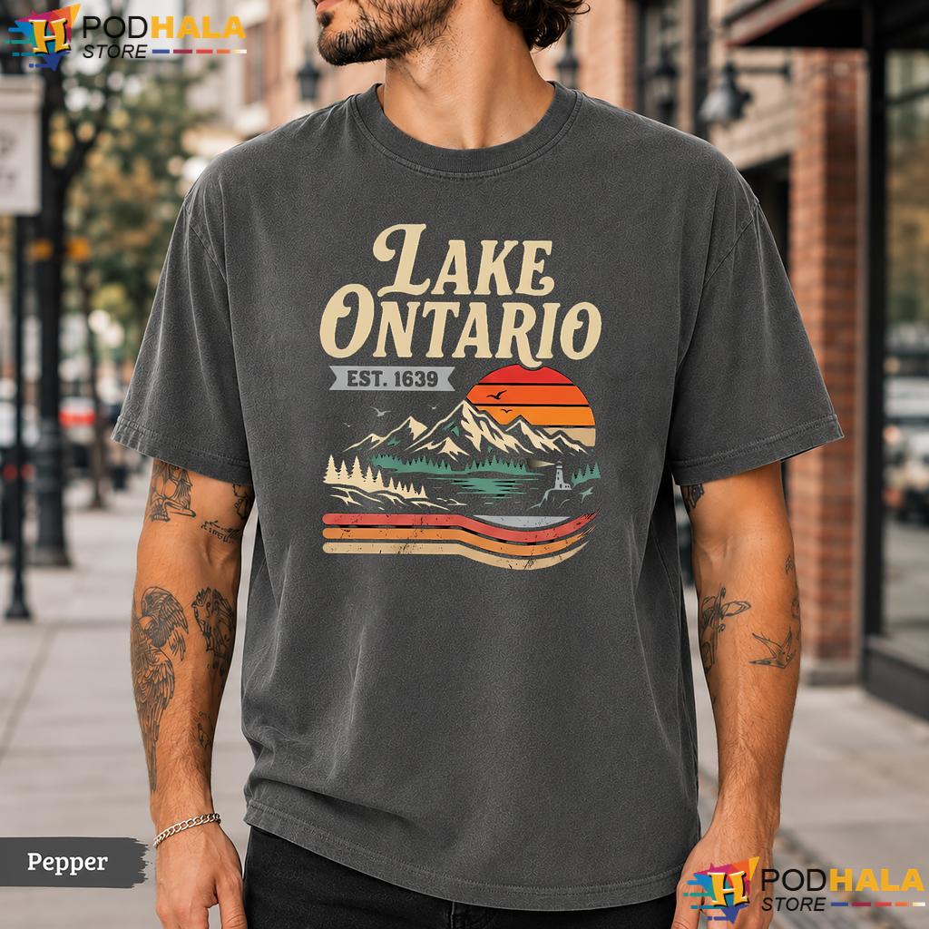 Sunset 1639 Lake Ontario Comfort Colors T-Shirt Adventurous Vintage Top
