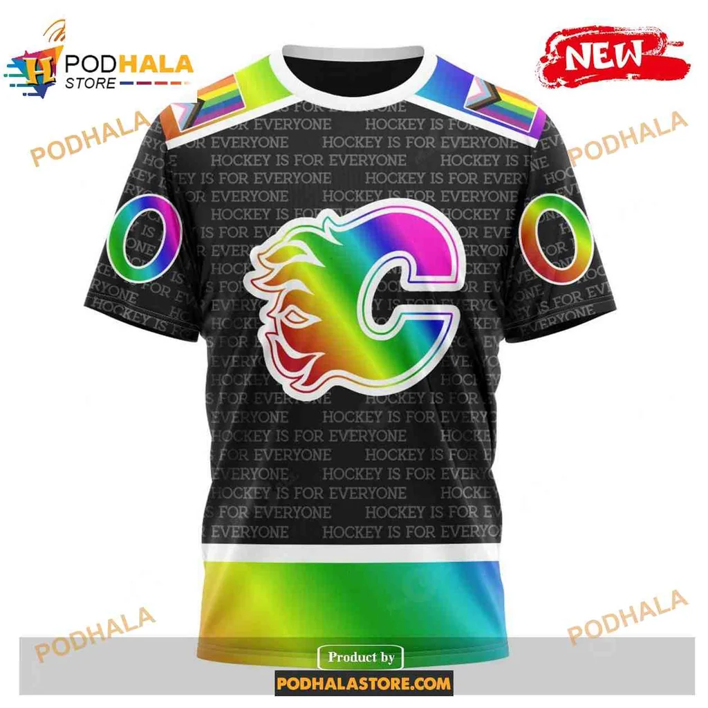 Supportive Calgary Flames Pride All Over Print Hoodie With Rainbow Gradient Design Supportive Calgary Flames Pride All Over Print Hoodie With Rainbow Gradient Design
