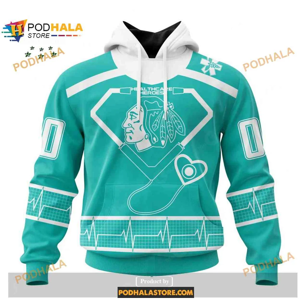 Supportive Chicago Blackhawks Healthcare Hero 3d Hoodie With Superhero Design