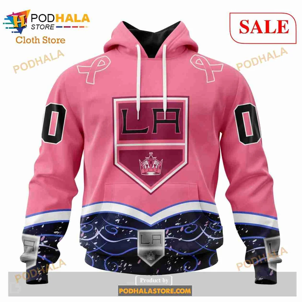 Supportive Los Angeles Kings 3d Hoodie For Cancer Awareness Events
