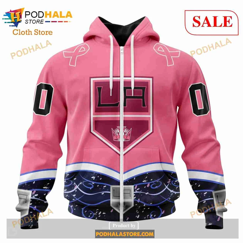 Supportive Los Angeles Kings All Over Print Hoodie For Cancer Awareness Events Supportive Los Angeles Kings All Over Print Hoodie For Cancer Awareness Events