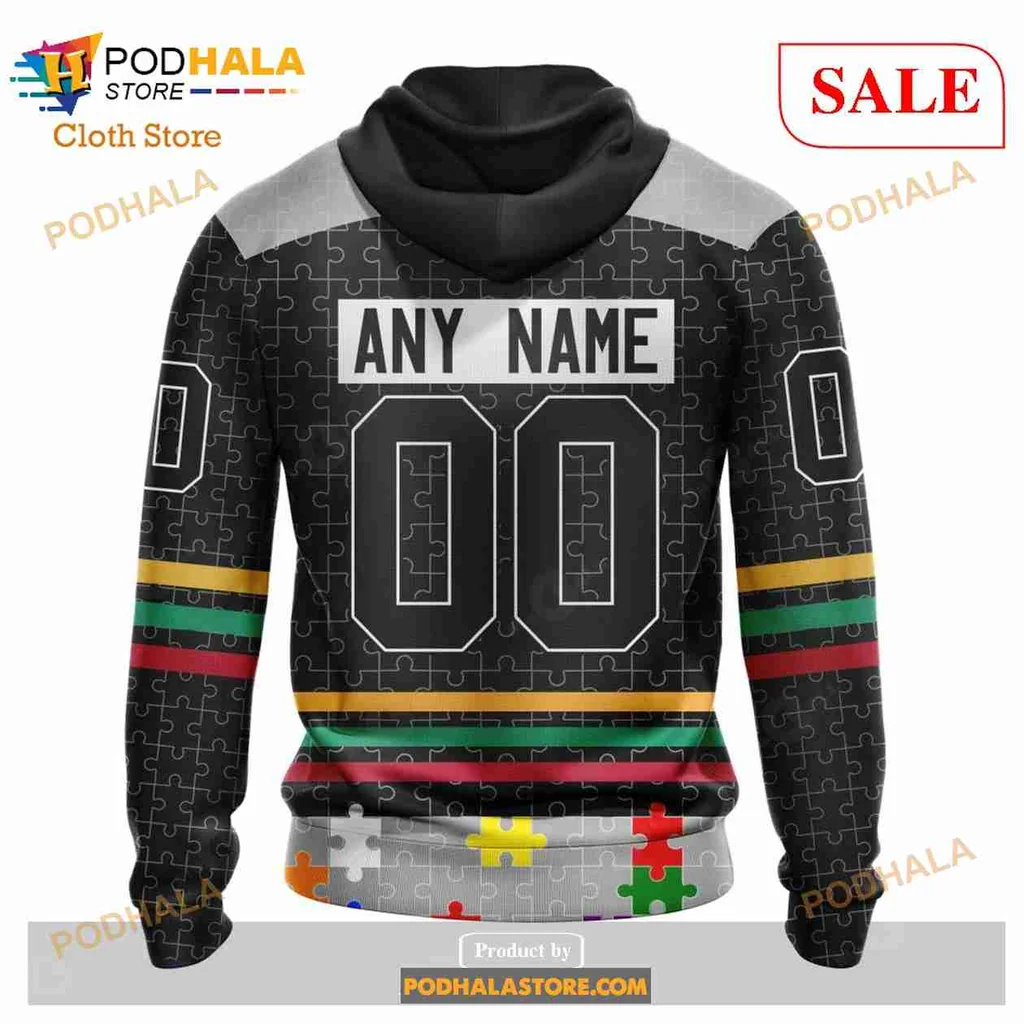 Supportive Los Angeles Kings AOP Hoodie With Colorful Puzzle Piece Design Supportive Los Angeles Kings AOP Hoodie With Colorful Puzzle Piece Design