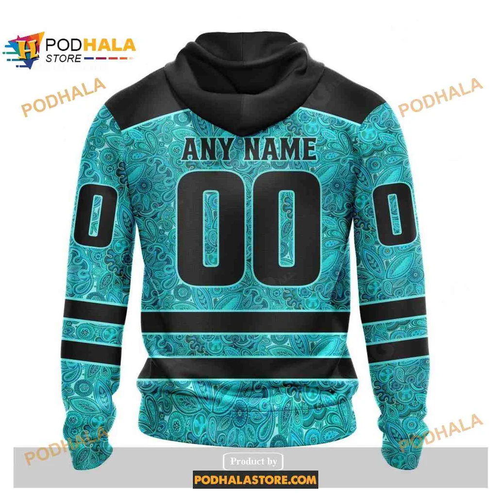 Supportive Nashville Predators Cancer Awareness Hoodie, 3d Design - View 1 Supportive Nashville Predators Cancer Awareness Hoodie, 3d Design - View 1