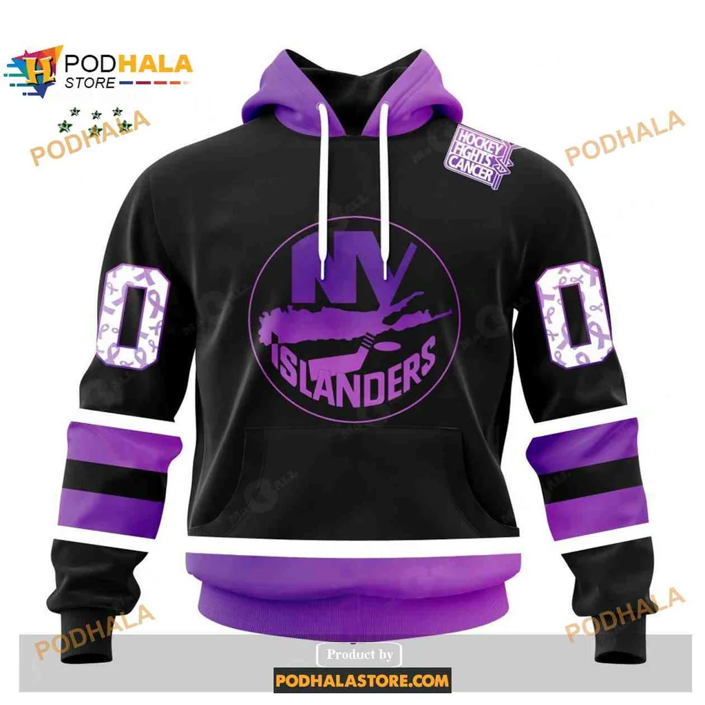 Supportive New York Islanders Cancer Awareness Hoodie 3d Design