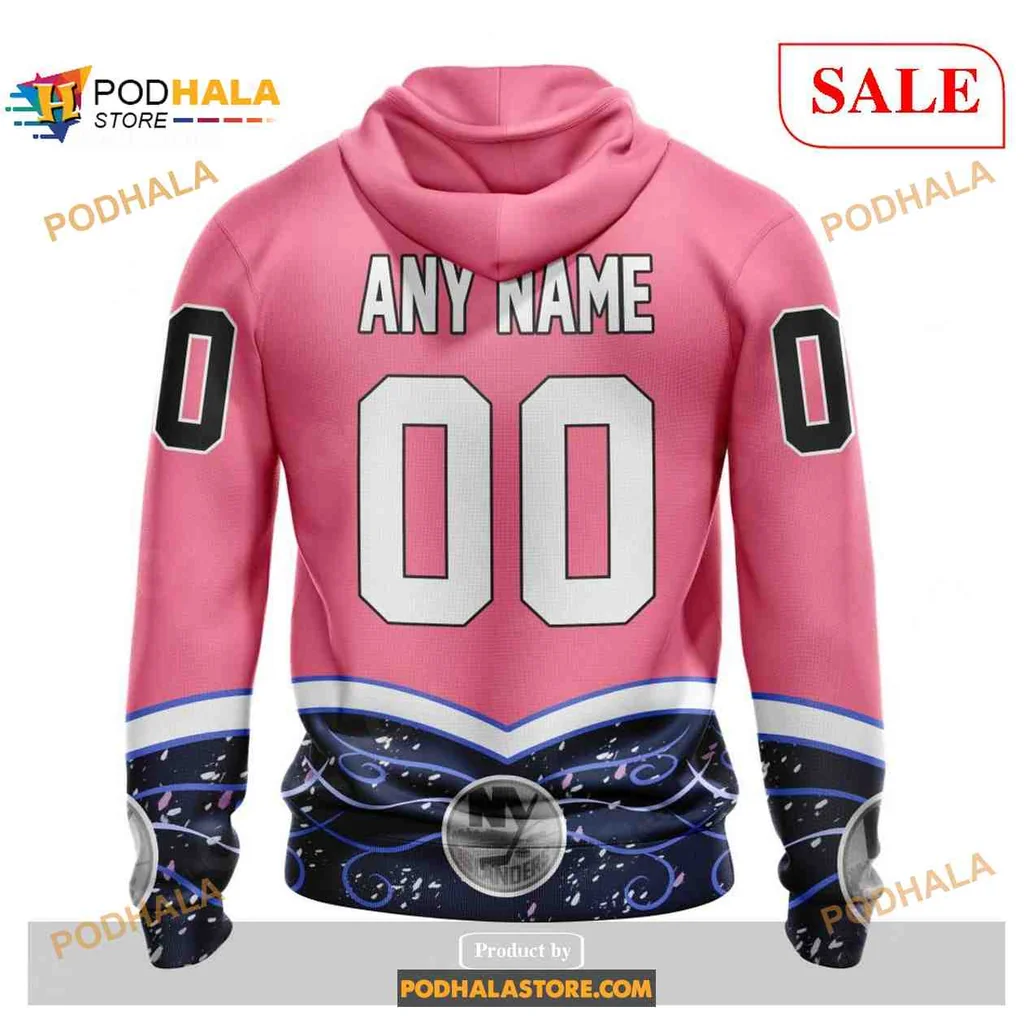 Supportive New York Islanders Cancer Hoodie With 3d Design - View 1 Supportive New York Islanders Cancer Hoodie With 3d Design - View 1
