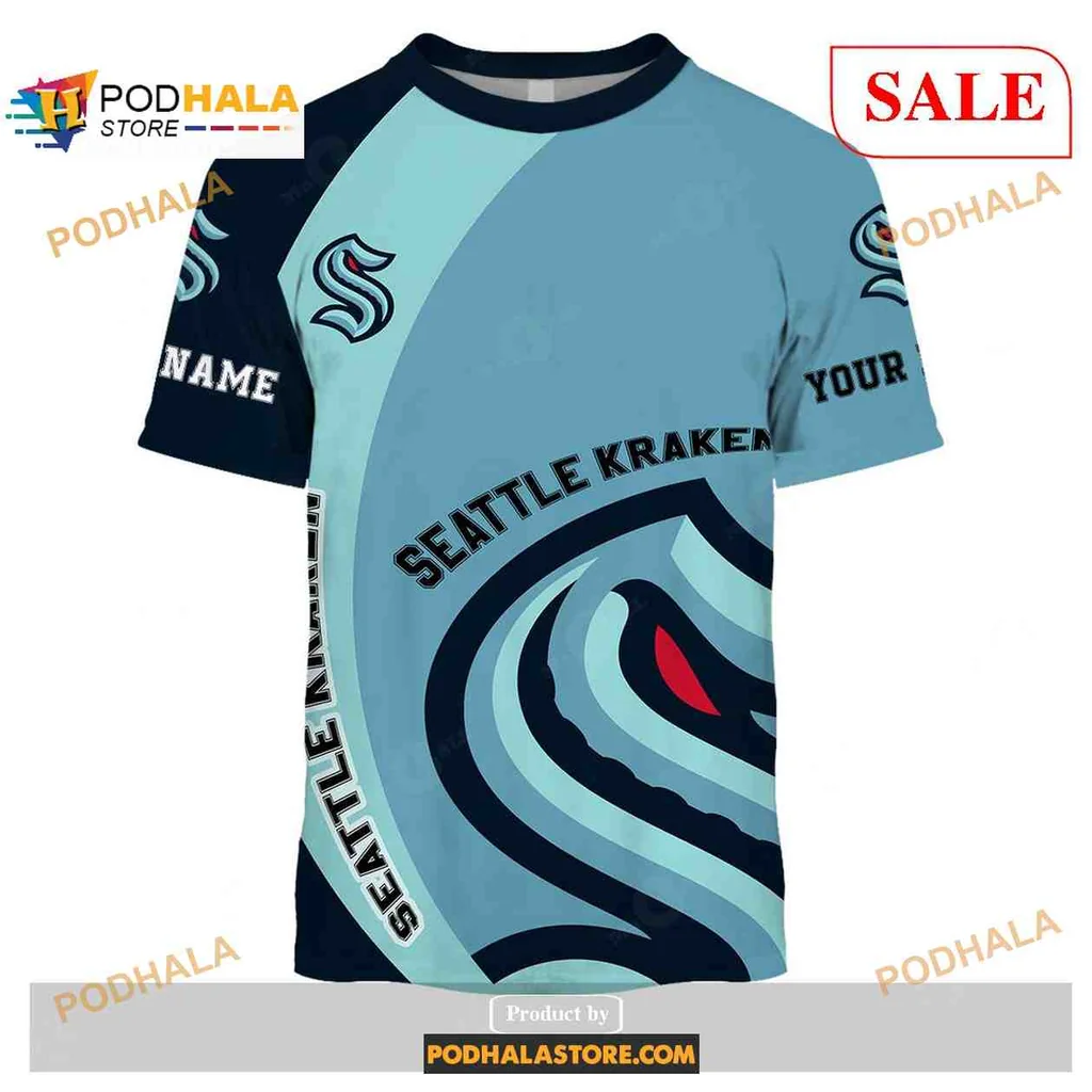 Supportive Seattle Kraken Hoodie, Bold Team Logo Sweatshirt For Fans - View 1 Supportive Seattle Kraken Hoodie, Bold Team Logo Sweatshirt For Fans - View 1