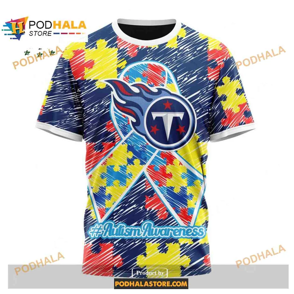 Supportive Tennessee Titans Autism Awareness AOP Hoodie With Puzzle Design Supportive Tennessee Titans Autism Awareness AOP Hoodie With Puzzle Design