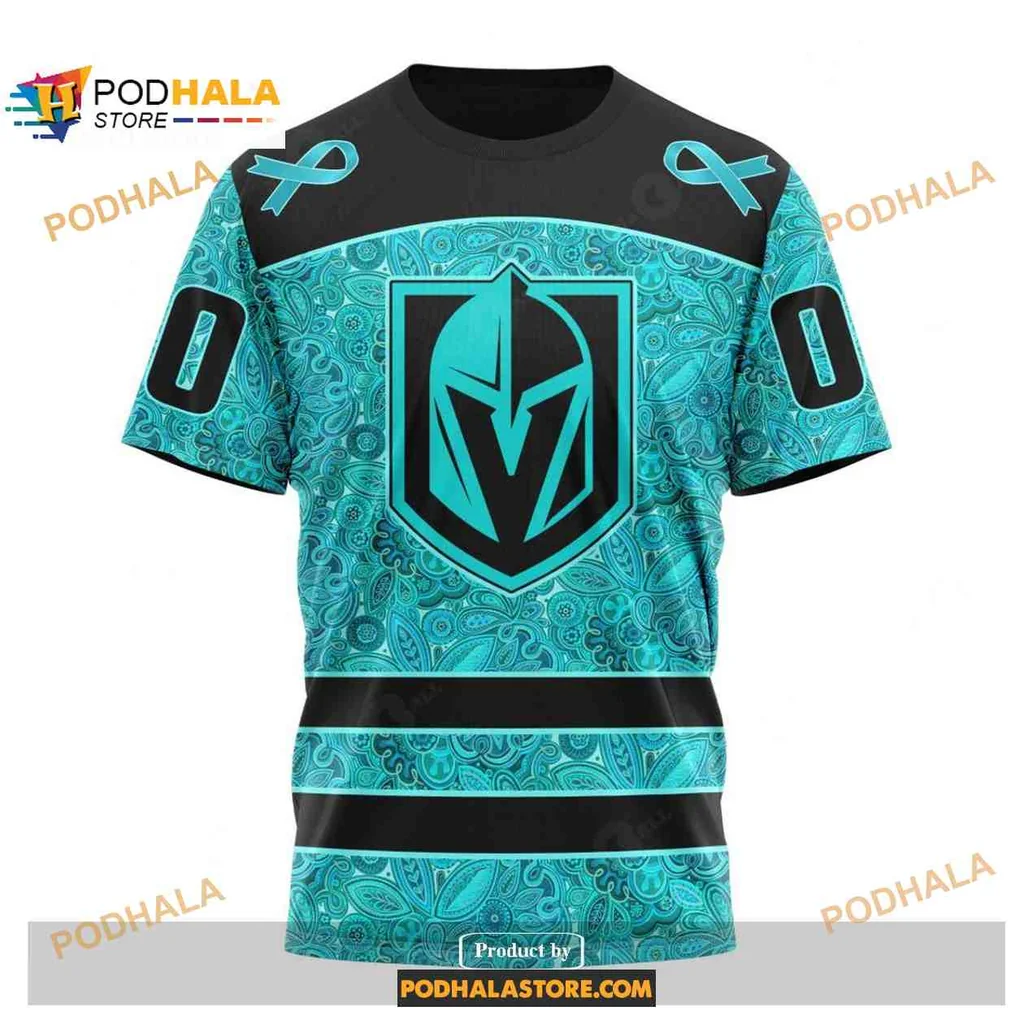Supportive Vegas Golden Knights AOP Hoodie For Ovarian Cancer Awareness Supportive Vegas Golden Knights AOP Hoodie For Ovarian Cancer Awareness