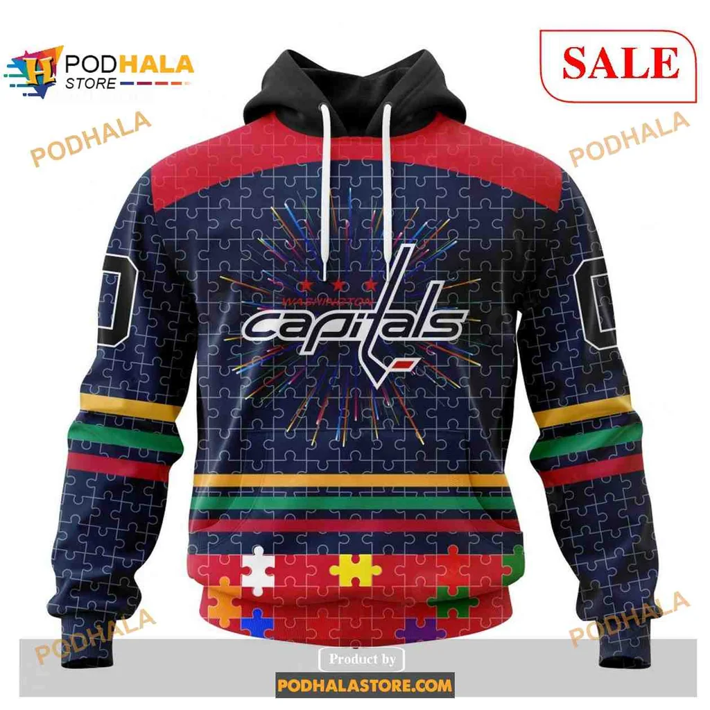 Supportive Washington Capitals Autism Awareness 3d Hoodie With Bold Design