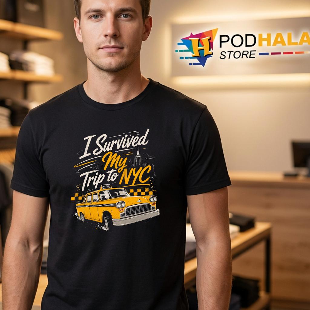 Survived Trip To NYC Tshirt Funny New York City Taxi Vintage Graphic Top Survived Trip To NYC Tshirt Funny New York City Taxi Vintage Graphic Top