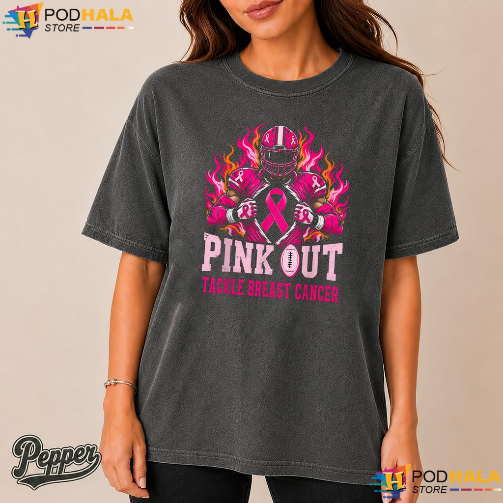 Tackle American Football Pink Comfort Colors T-Shirt Breast Cancer Awareness Tackle American Football Pink Comfort Colors T-Shirt Breast Cancer Awareness