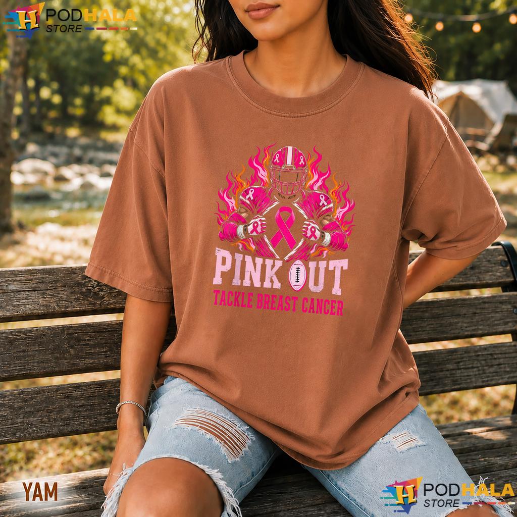 Tackle American Football Pink Comfort Colors Shirt Breast Cancer Awareness Tackle American Football Pink Comfort Colors Shirt Breast Cancer Awareness