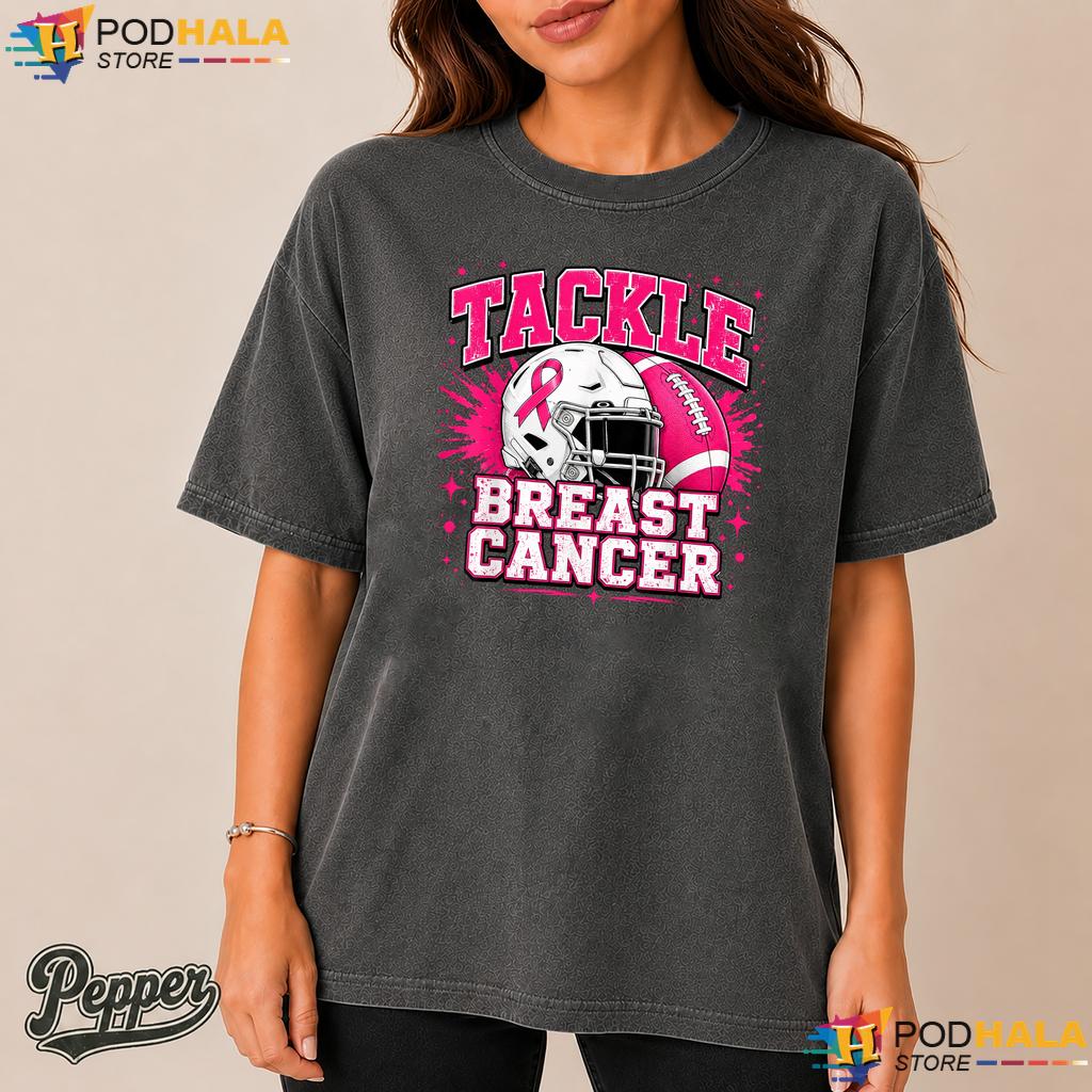 Tackle American Football Pink Comfort Colors T-Shirt Breast Cancer Ribbon Tackle American Football Pink Comfort Colors T-Shirt Breast Cancer Ribbon