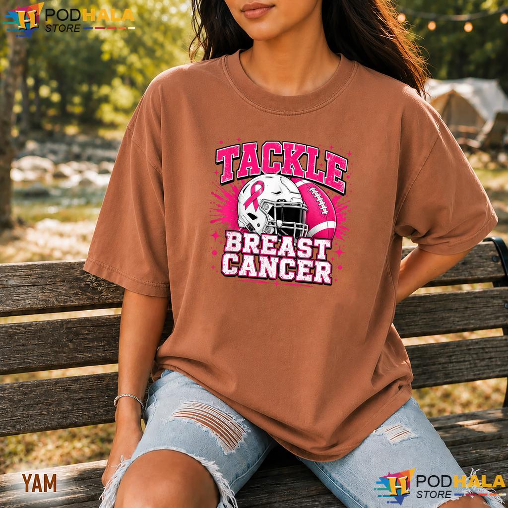 Tackle American Football Pink Comfort Colors Shirt Breast Cancer Ribbon Tackle American Football Pink Comfort Colors Shirt Breast Cancer Ribbon