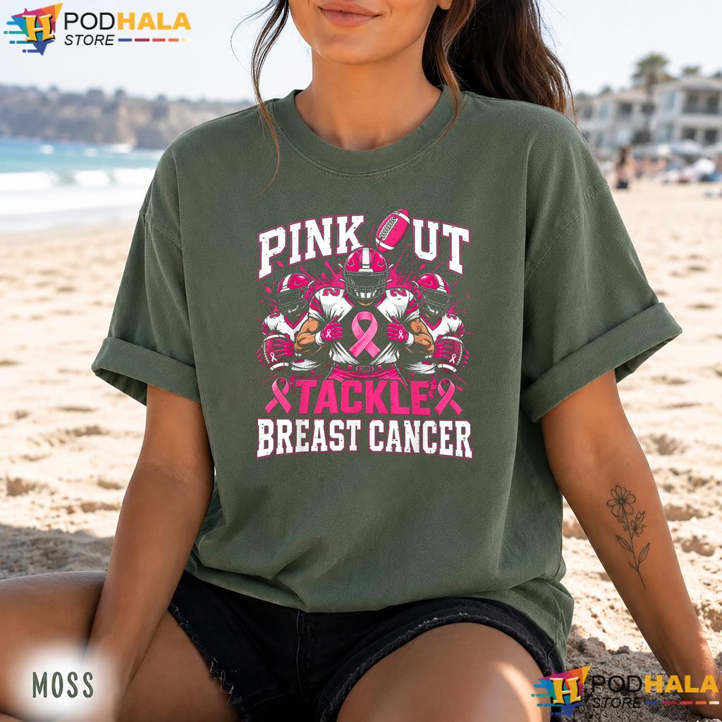 Tackle Football Pink Mens Comfort Colors Tshirt Breast Cancer Boys Kids Tackle Football Pink Mens Comfort Colors Tshirt Breast Cancer Boys Kids