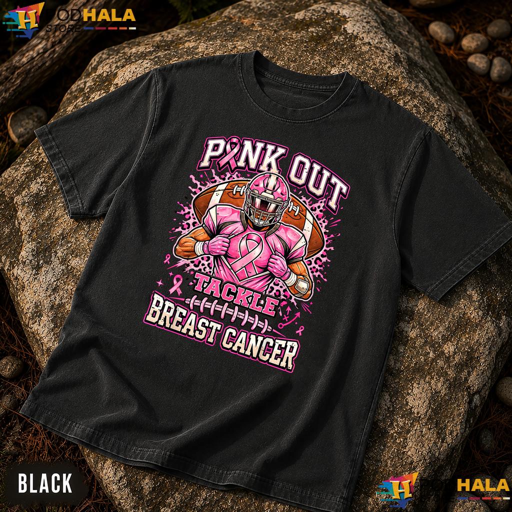 Tackle Football Pink Out Comfort Colors Shirt Breast Cancer American