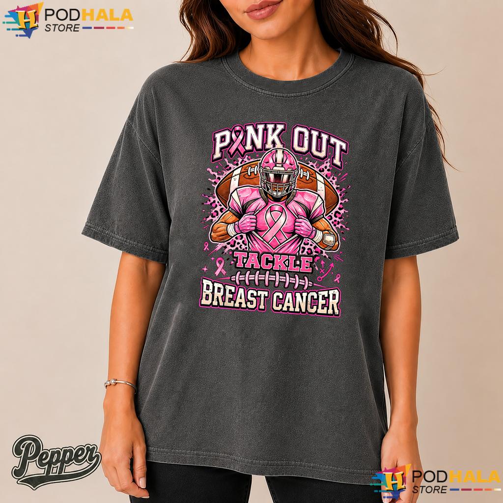 Tackle Football Pink Out Comfort Colors T-Shirt Breast Cancer American Tackle Football Pink Out Comfort Colors T-Shirt Breast Cancer American